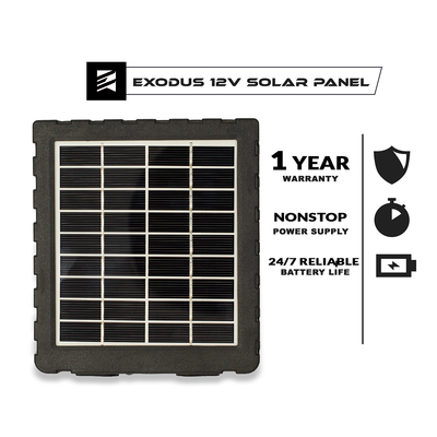 Exodus SP18 - 12V Solar Panel with Built in Rechargeable Lithium Battery